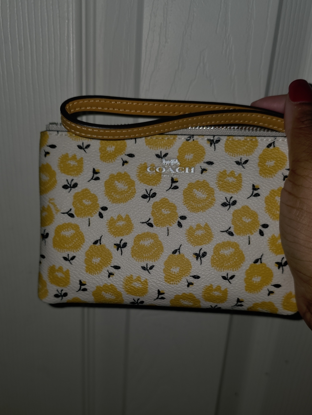 Coach Floral Corner Zip Wristlet